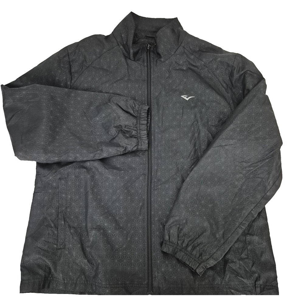 Everlast Jacket Womens XL Black Lightweight Full Zip Windbreaker Athletic Sport
